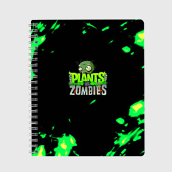 Тетрадь Plants vs. Zombies зелёная текстура 