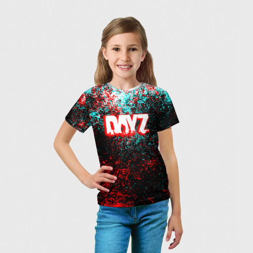 Детская футболка 3D Dayz глитч брызги красок, цвет 3D печать - фото 5
