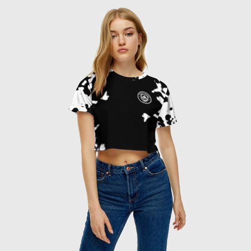 Женская футболка Crop-top 3D Manchester City sport , цвет 3D печать - фото 3