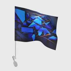 Темный синий фон спортивный  стиль  абстракт – Флаг для автомобиля с принтом купить