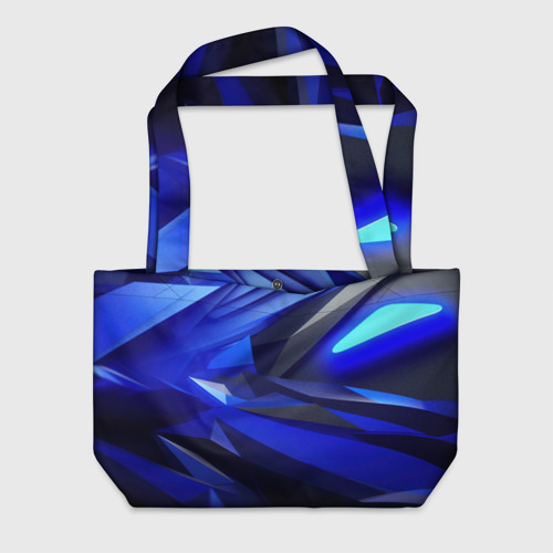 Пляжная сумка с принтом Abstract blue black  background  sport  style, вид спереди №1