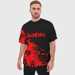 Мужская футболка oversize 3D Silent hill logo game pattern steel - фото 2