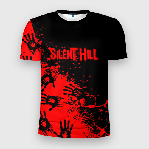 Мужская футболка 3D Slim Silent hill logo game pattern steel, цвет 3D печать