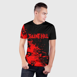 Мужская футболка 3D Slim Silent hill logo game pattern steel - фото 2