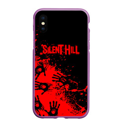 Чехол для iPhone XS Max матовый Silent hill logo game pattern steel