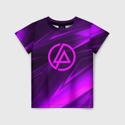 Детская футболка 3D Linkin park neon stripes logo