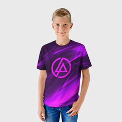 Детская футболка 3D Linkin park neon stripes logo - фото 2