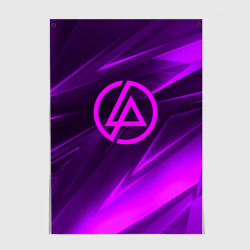 Постер Linkin park neon stripes logo