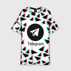 Детское платье 3D Telegram logo pattern steel