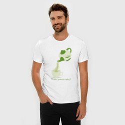 Мужская футболка хлопок Slim Попьём зелёного чайку - фото 2