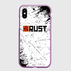 Чехол для iPhone XS Max матовый RUST брызги красок