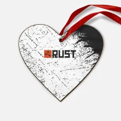 Деревянная игрушка Сердце RUST брызги красок