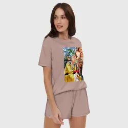 Женская пижама с шортиками хлопок Сайтама ванпанчмен основные персонажи - фото 2