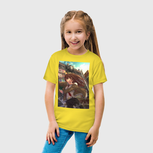 Детская футболка хлопок Врата Штейна Курису Макисэ, цвет желтый - фото 5