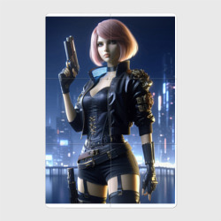 Магнитный плакат 2Х3 Cyberpunk 2077 - ai art character