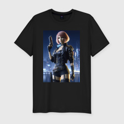 Мужская футболка хлопок Slim Cyberpunk 2077 - ai art character