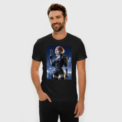 Мужская футболка хлопок Slim Cyberpunk 2077 - ai art character - фото 2