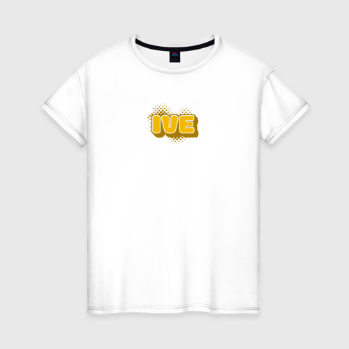 Женская футболка из хлопка с принтом Ive K-pop, вид спереди №1