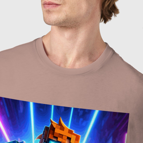 Мужская футболка хлопок с принтом Minecraft - characters ai art, фото #4