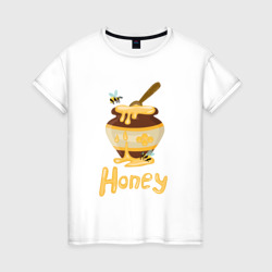 Медовый горшочек honey – Женская футболка хлопок с принтом купить со скидкой в -20%