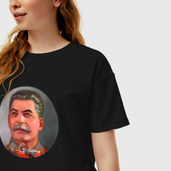 Женская футболка хлопок Oversize Stalin color - фото 2