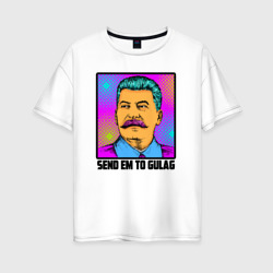 Женская футболка хлопок Oversize Send em to gulag