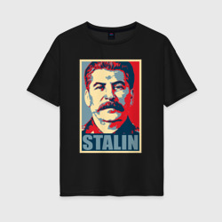 Женская футболка хлопок Oversize Face Stalin