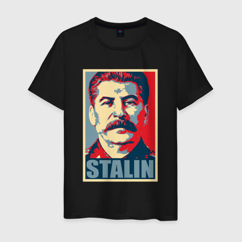 Мужская футболка хлопок Face Stalin, цвет черный