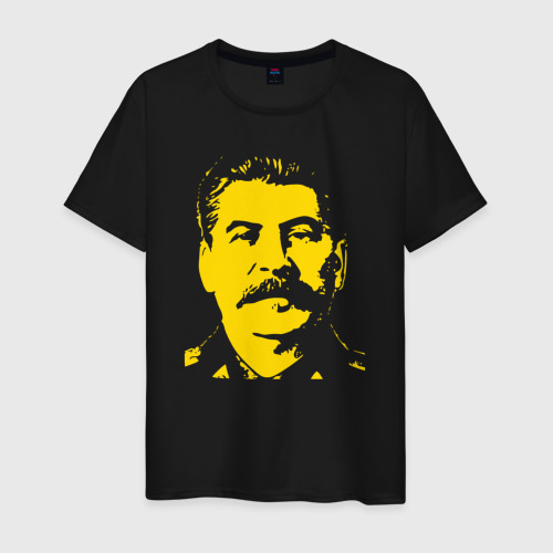 Мужская футболка хлопок Yellow Stalin, цвет черный