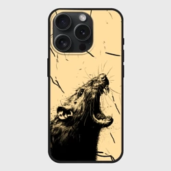 Чехол силиконовый для Apple iPhone 15 Pro матовый Агрессивная крыса