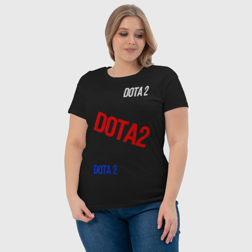 Женская футболка хлопок Dota 2 любитель, цвет черный - фото 6