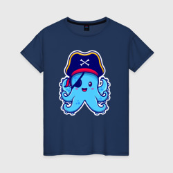 Pirate octopus – Женская футболка хлопок с принтом купить со скидкой в -20%