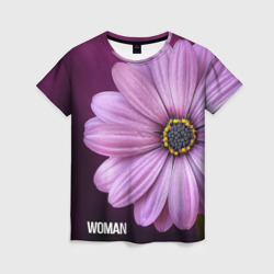 Женская футболка 3D Фиолетовый цветок - WOMAN