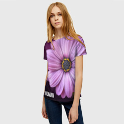Женская футболка 3D Фиолетовый цветок - WOMAN - фото 2