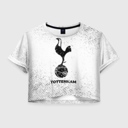 Женская футболка Crop-top 3D Tottenham с потертостями на светлом фоне