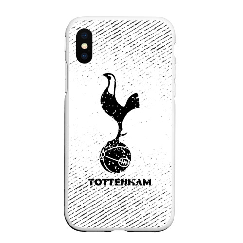 Чехол для iPhone XS Max матовый Tottenham с потертостями на светлом фоне