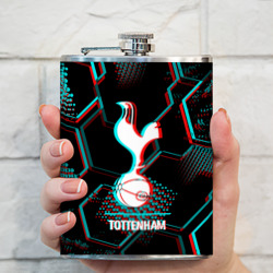 Фляга Tottenham FC в стиле glitch на темном фоне - фото 2