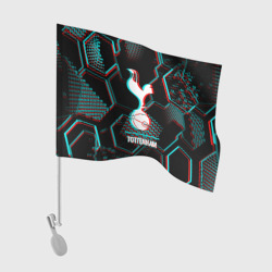 Флаг для автомобиля Tottenham FC в стиле glitch на темном фоне