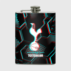 Фляга Tottenham FC в стиле glitch на темном фоне