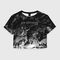 Женская футболка Crop-top 3D Joy Division black graphite