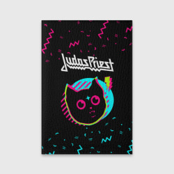 Обложка для паспорта матовая кожа Judas Priest - rock star cat