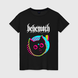 Женская футболка хлопок Behemoth rock star cat