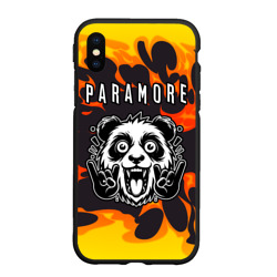 Чехол для iPhone XS Max матовый Paramore рок панда и огонь