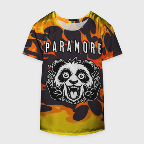 Накидка на куртку 3D Paramore рок панда и огонь, цвет 3D печать - фото 4