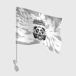 Флаг для автомобиля Five Finger Death Punch рок панда на светлом фоне