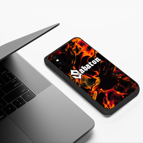 Чехол для iPhone XS Max матовый Sabaton red lava - фото 5