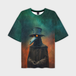 Мужская футболка oversize 3D Чумной доктор в цилиндре 