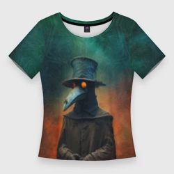 Женская футболка 3D Slim Чумной доктор в цилиндре 