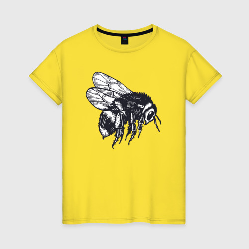 Женская футболка хлопок Bee, цвет желтый