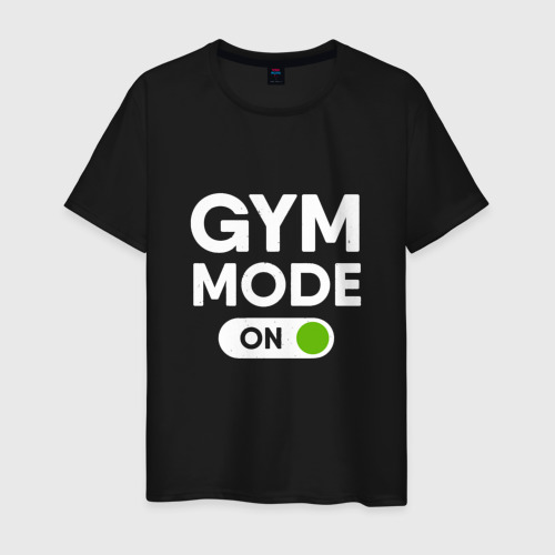 Мужская футболка хлопок Gym mode on, цвет черный